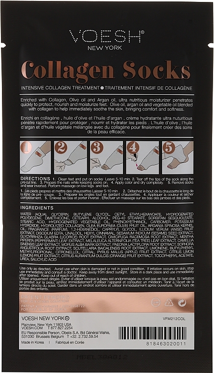 Collagen Foot Socks - Voesh Collagen Socks Intensive Collagen Treatment — photo N4