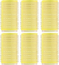 Velcro Hair Curlers, 6 pcs., 70799, 32 mm, yellow - Deni Carte — photo N1