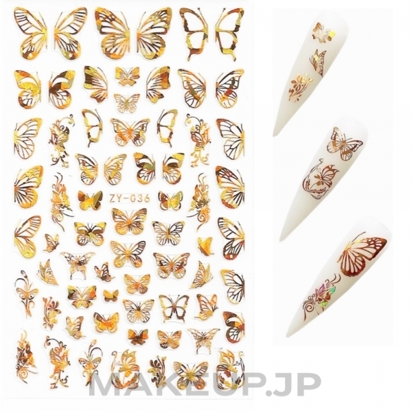 3D Butterflies Nail Stickers - Deni Carte — photo ZY-036