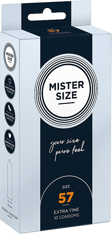 Latex Condoms, size 57, 10 pcs - Mister Size Extra Fine Condoms — photo N1