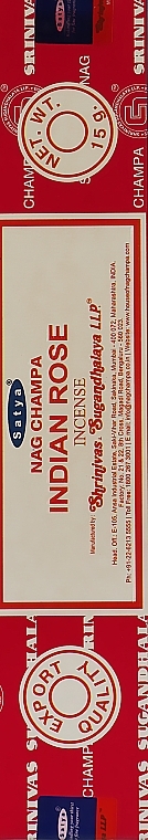 Indian Rose Incense - Satya Indian Rose Incense — photo N1