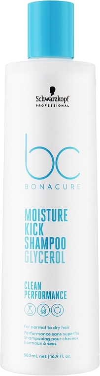 Shampoo for Normal and Dry Hair - Schwarzkopf Professional Bonacure Moisture Kick Shampoo Glycerol — photo N1