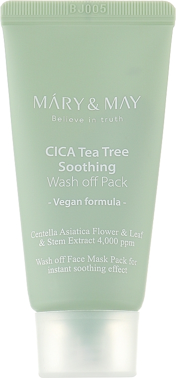 Soothing Face Cleansing Mask - Mary & May Cica Tea Tree Soothing Wash Off Pack — photo N4