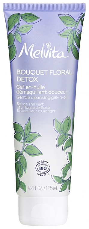 Cleansing Face Gel Oil - Melvita Floral Bouquet Detox Organic Gentle Cleansing Gel-in-Oil — photo N1