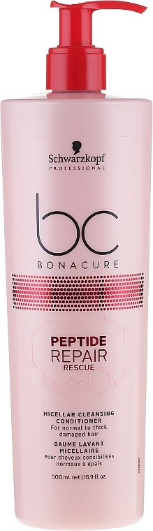 Cleansing Conditioner for Damaged Hair - Schwarzkopf Professional BC Bonacure Peptide Repair Rescue Micellar Cleansing Conditioner — photo N1