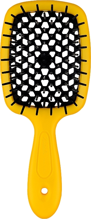 Hair Brush, black teeth, yellow - Janeke SuperBrush Vented Brush Yellow — photo N1