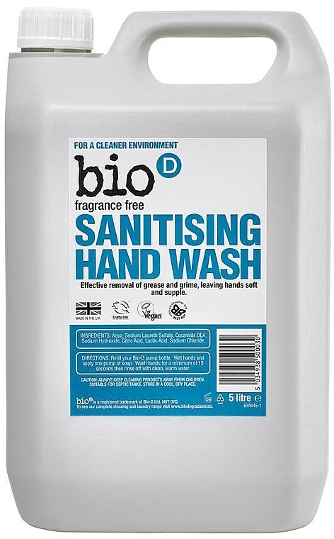 Liquid Fragrance-Free Soap - Bio-D Fragrance Free Sanitising Hand Wash — photo N12