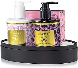 Fragrances, Perfumes, Cosmetics Set - Spongelle French Lavender All In One Beauty Treatment Set (sh/gel/325ml + lot/325ml +sponge/1pcs)