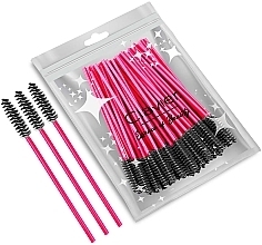 Fragrances, Perfumes, Cosmetics Lash & Brow Brush, black with dark pink handle - Clavier