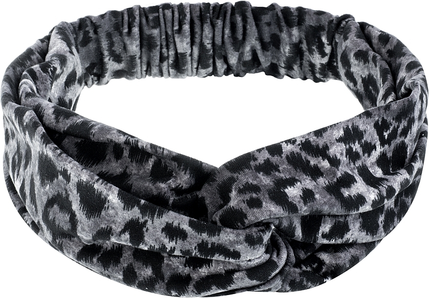 Knit Fashion Twist Headband, grey leopard - MAKEUP Hair Accessories — photo N1