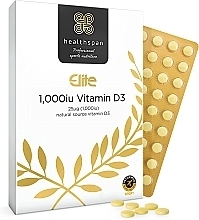 Fragrances, Perfumes, Cosmetics Vitamin D3 Dietary Supplement, 1000IU - Healthspan Elite Vitamin D3, 1000IU