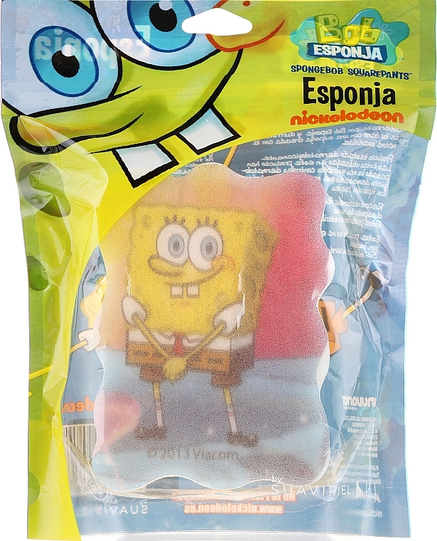 Bath Sponge "SpongeBob", pink-blue - Suavipiel Sponge Bob Bath Sponge — photo N2