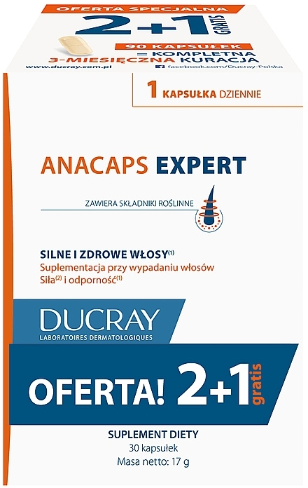 Anti-Hair Loss Dietary Supplement - Ducray Anacaps Expert 3 Pack (3 x 30 capsules) — photo N5