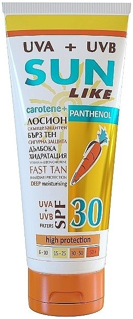 Panthenol Body Sun Lotion SPF 30 - Sun Like Sunscreen Lotion Panthenol — photo N1