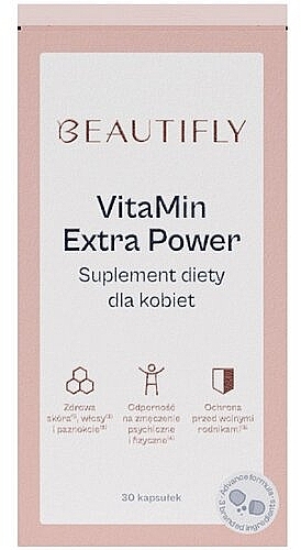 Vitamins, 30 capsules - Beautifly Suplement Diety Vitamin Extra Power — photo N3