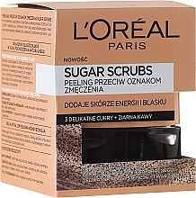 Fragrances, Perfumes, Cosmetics Sugar Face Scrub "3 Sugars + Coffee Grains' - L'Oreal Paris Pure-Sugar Resurface & Energize Kona Coffee Scrub