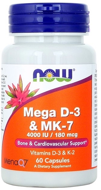 Mega D-3 & MK-7 4000 Dietary Supplement  - Now Foods Mega D-3 & MK-7 4000 IU — photo N1