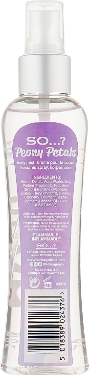 Body Spray - So…? Peony Petals Body Mist — photo N3