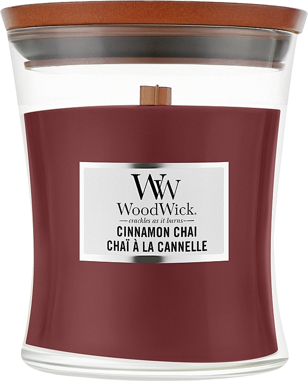 Scented Candle in Glass - WoodWick Hourglass Candle Cinnamon Chai — photo N3