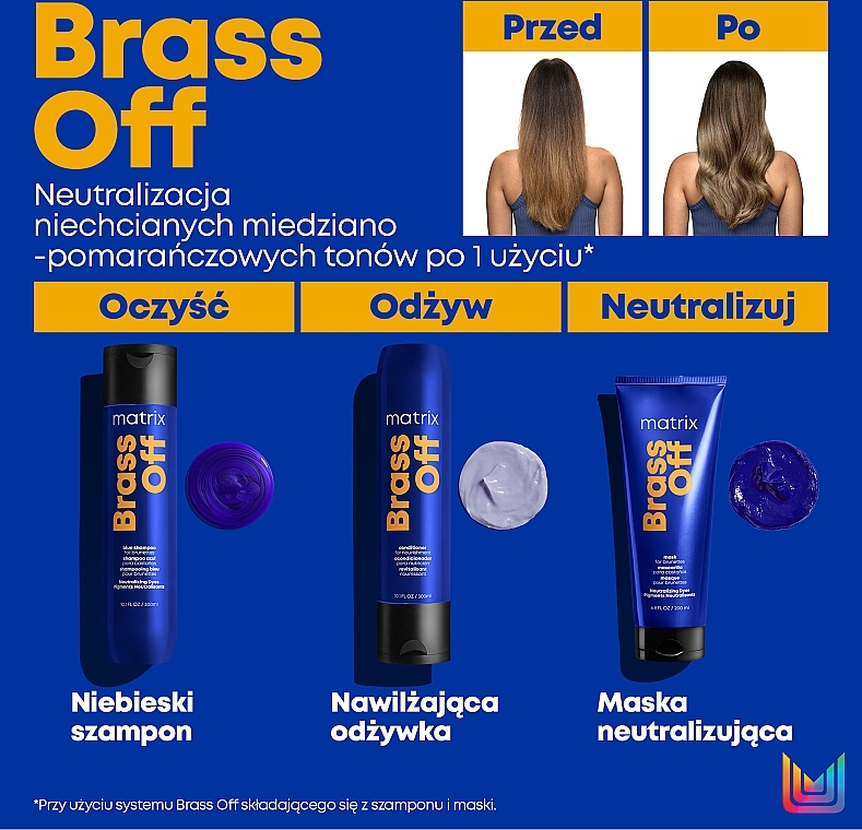 Hair Color Preserving Shampoo - Matrix Total Results Brass Off Blue Shampoo For Brunettes — photo N4