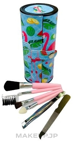 Makeup & Manicure Brush Set in Tube, 6 pcs - Deni Carte — photo 6 szt.