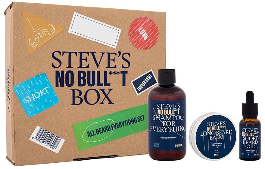Set - Steve's No Bull***T All Beard Everything Set (shampoo/250 ml + beard/oil/30 ml + bear/balm/50 ml) — photo N3