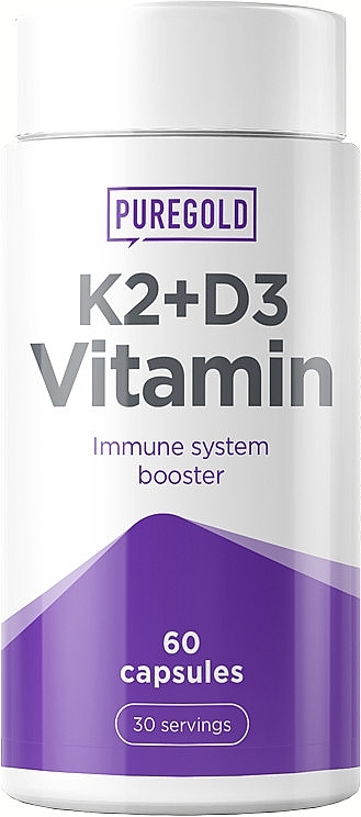 Vitamin K2+D3 Complex, capsules - PureGold K2+D3 Vitamin Immune System Booster — photo N1