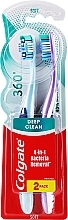 Soft Toothbrush 'Super Clean', light blue and purple - Colgate 360 Whole Mouth Clean Soft — photo N1