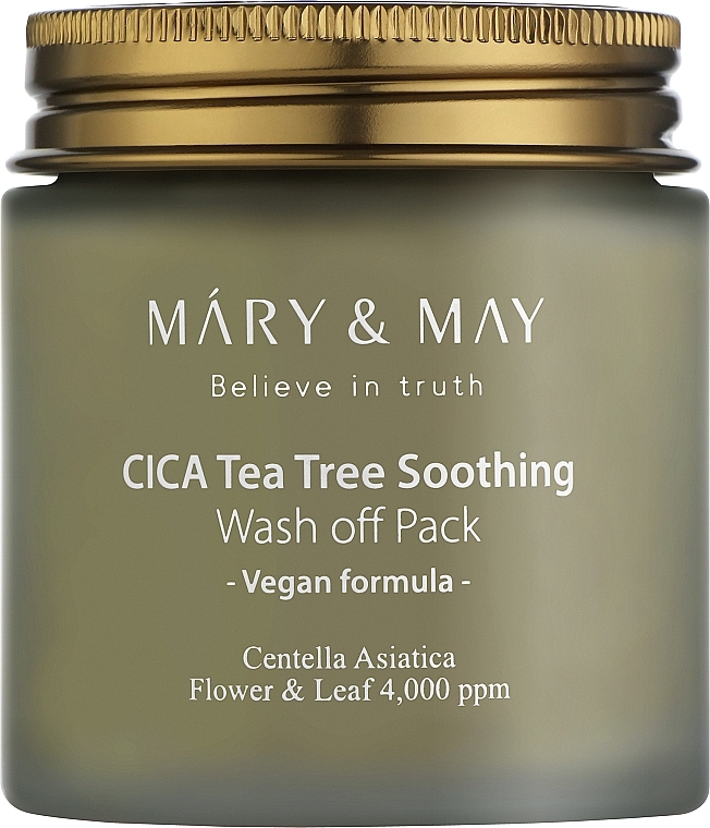 Soothing Face Cleansing Mask - Mary & May Cica Tea Tree Soothing Wash Off Pack — photo N1