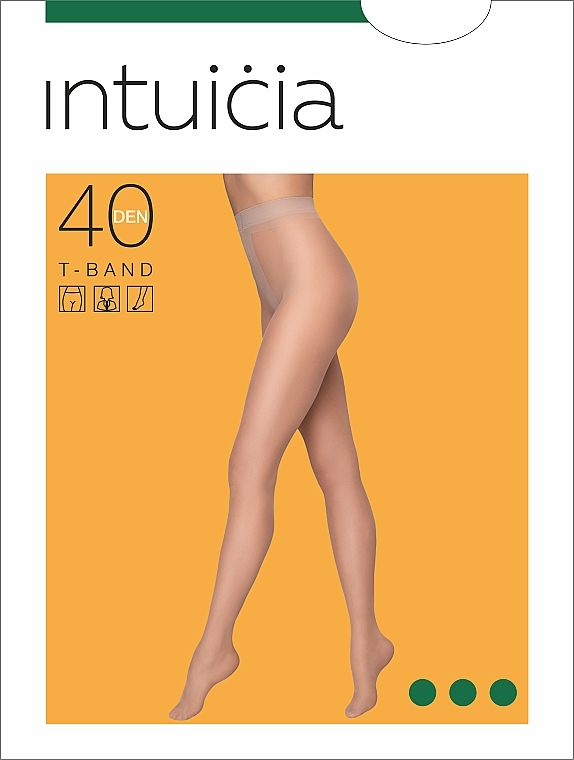 Tights "T-BAND" 40 Den, black - Intuicia — photo N1