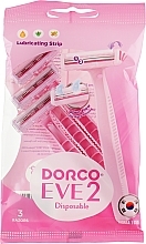 Fragrances, Perfumes, Cosmetics Disposable Razor with 2 Blades, 3 pcs - Dorco Eve Disposable 2
