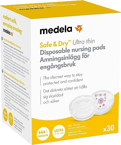 Disposable Breast Pads with Gel Filler, 30 pcs - Medela — photo N1