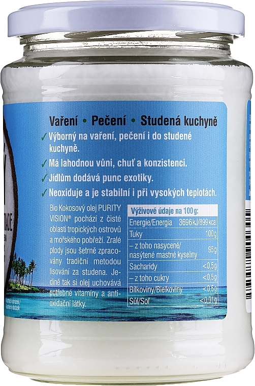 Cold Pressed Coconut Oil - Purity Vision Bio Virgin Cold Pressed Coconut Oil  — photo N4