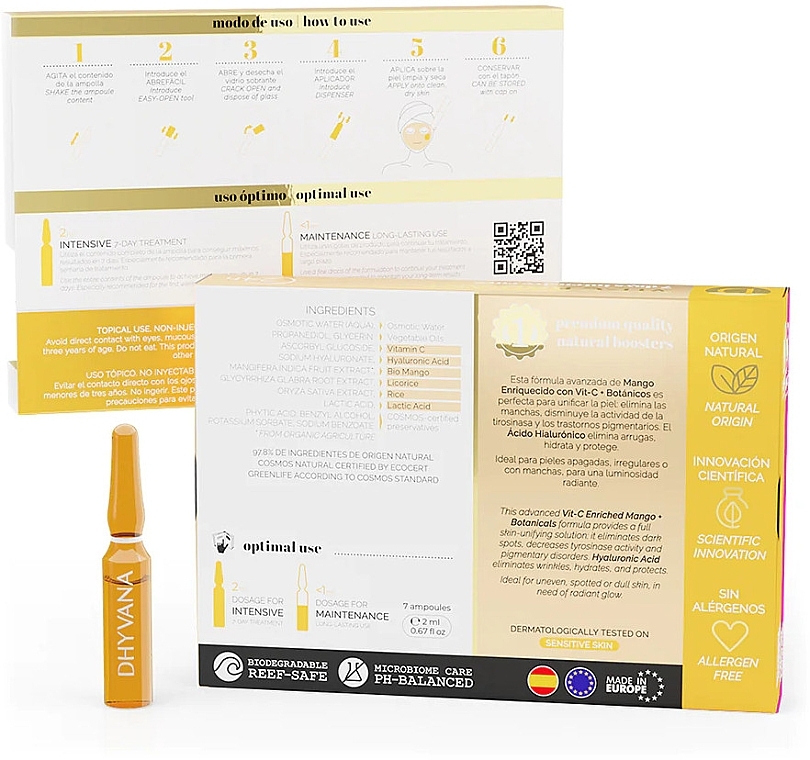 Face Ampoules with Brightening Effect - Dhyvana Vit-C Radiant Ampoules — photo N2