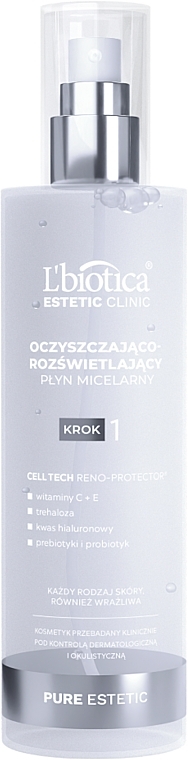 Cleansing and brightening micellar fluid - L'biotica Estetic Clinic Pure Estetic — photo N1