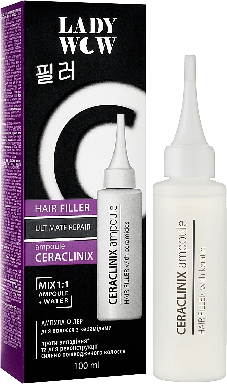 Ceramide Hair Filler Ampoule - Lady Wow Hair Filler Ceraclinix Ampoule — photo N4