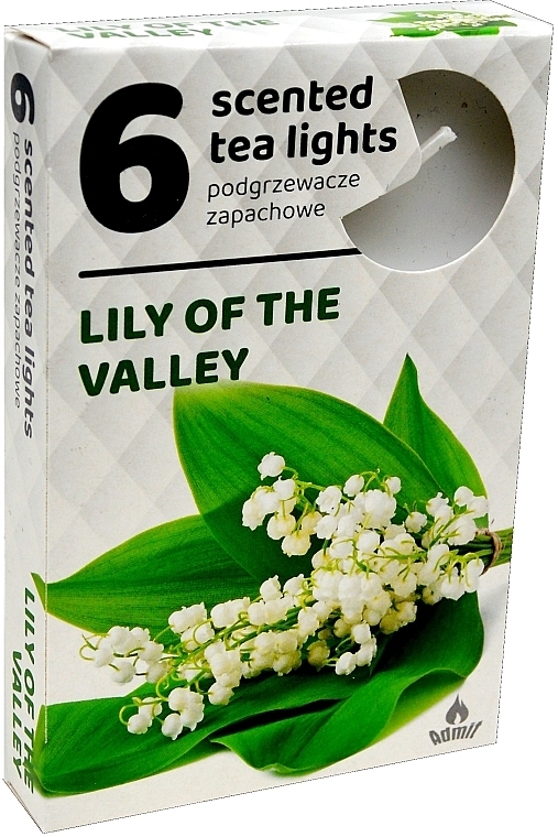 Lily of the Valley Tealights, 6 pcs. - Admit Scented Tea Light Lily Of The Valley — photo N1