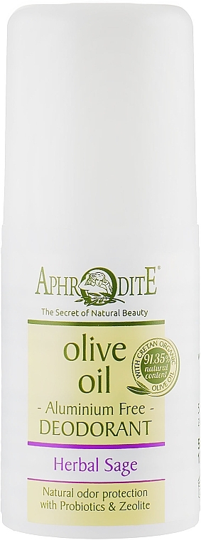 Roll-On Deodorant "Herbal" - Aphrodite Olive Oil Roll-On Deodorant Herbal Sage — photo N1