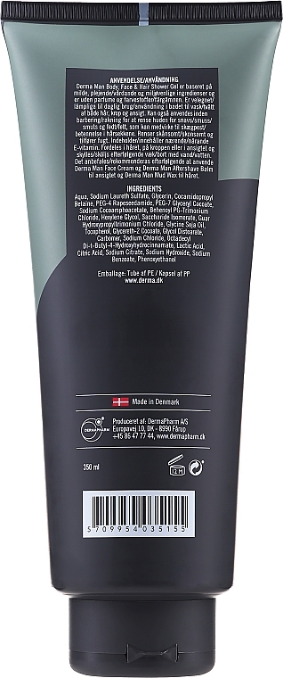 Shower Gel for Body, Hair & Face - Derma Man Shower Gel Body Face & Hair For People Who Care Vegan — photo N2