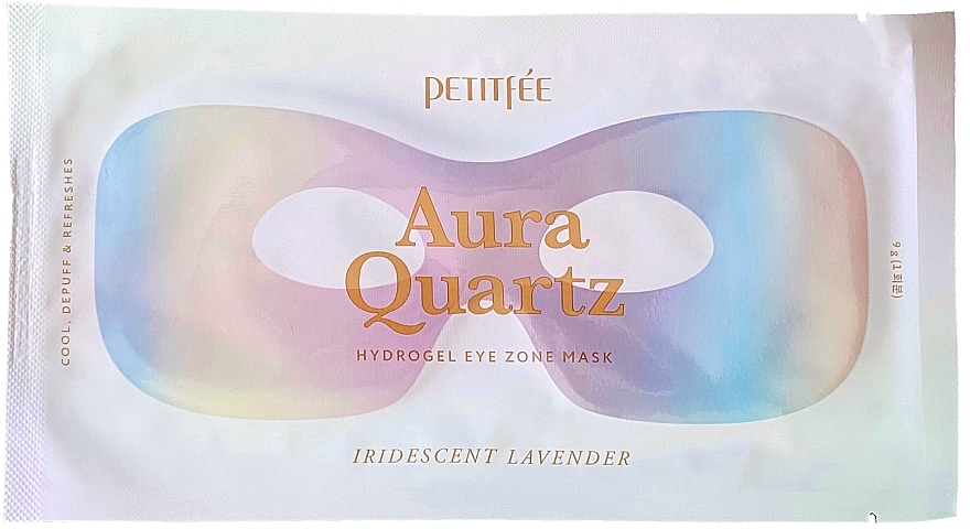 Pearl & Lavender Hydrogel Eye Mask - Petitfee&Koelf Aura Quartz Hydrogel Eye Zone Mask Iridescent Lavender — photo N1