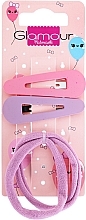 Hair Clips, 417620, purple-pink - Glamour — photo N9