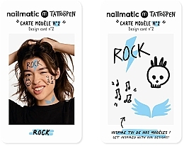 Temporary Tattoo Set - Nailmatic Tattoopen Duo Set Rock (pen/2x2.5g + kards/4pcs) — photo N4