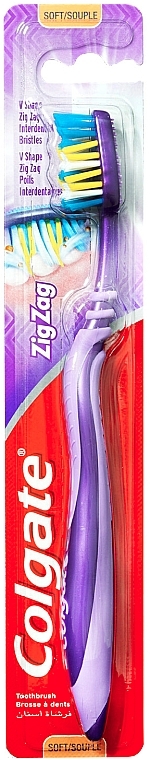 Soft Toothbrush, purple - Colgate ZigZag Soft — photo N1