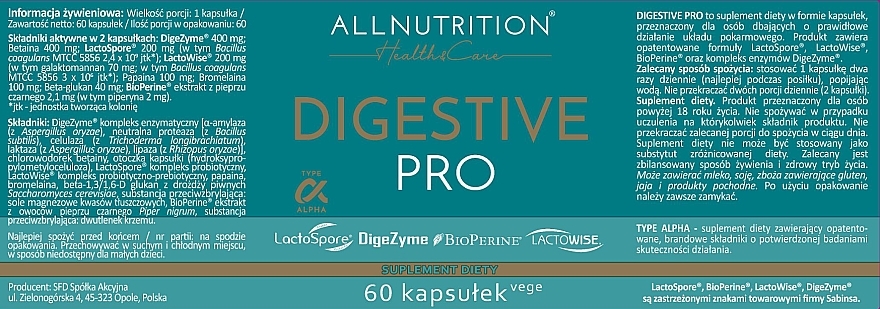 Dietary Supplement - Allnutrition Health Care Digestive Pro — photo N2