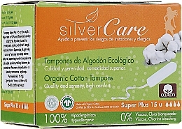 Fragrances, Perfumes, Cosmetics Organic Cotton Tampons "Super Plus", 15 pcs - Masmi Silver Care