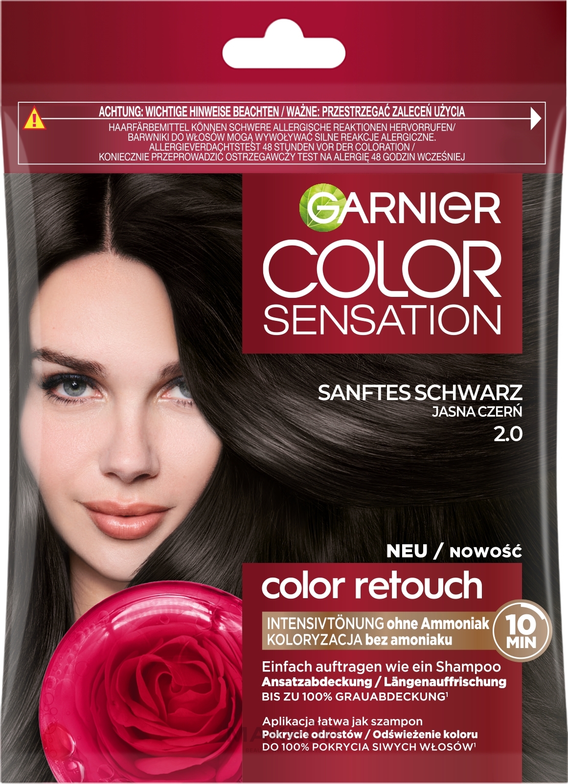 Hair Color Shampoo - Garnier Color Sensation Color Retouch — photo 2.0 - Soft Black