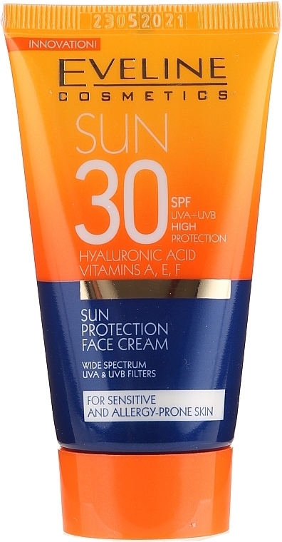 Face Sunscreen Cream - Eveline Cosmetics Sun Protection Face Cream SPF 30 — photo N2