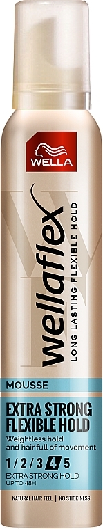 Extra Strong Hold Styling Hair Mousse - Wella Wellaflex — photo N1