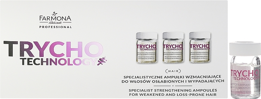 Specialized Strengthening Anti Hair Loss Ampules for Weak Hair - Farmona Professional Trycho Technology Specialist Strengthening Ampoules For Weakened And Loss-Prone Hair — photo N1