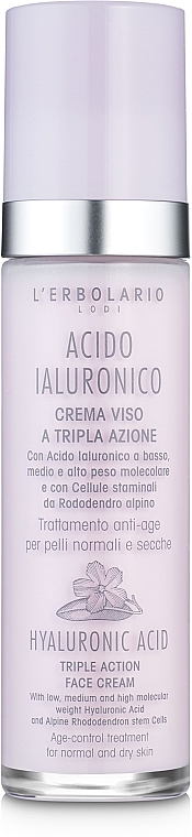 Hyaluronic Acid Face Cream for Normal & Dry Skin - L'Erbolario Acido Ialuronico Crema Viso a Tripla Azione  — photo N2